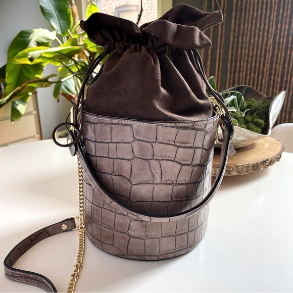 Pratesi Secchiello Lady bag K335 in genuine Italian leather Crocodile Embossed - Picture 5 of 10